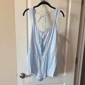 wild fable Light Blue Tie-Back Romper